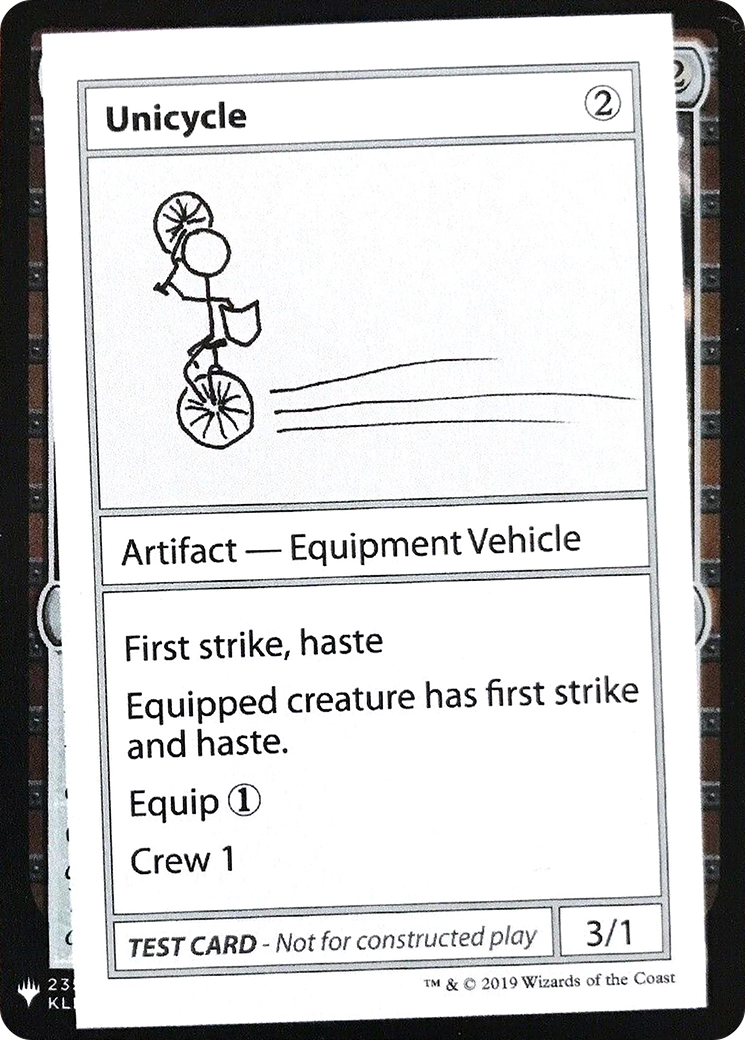 Image of Unicycle (CMB1-) - Mystery Booster Playtest Cards 2019