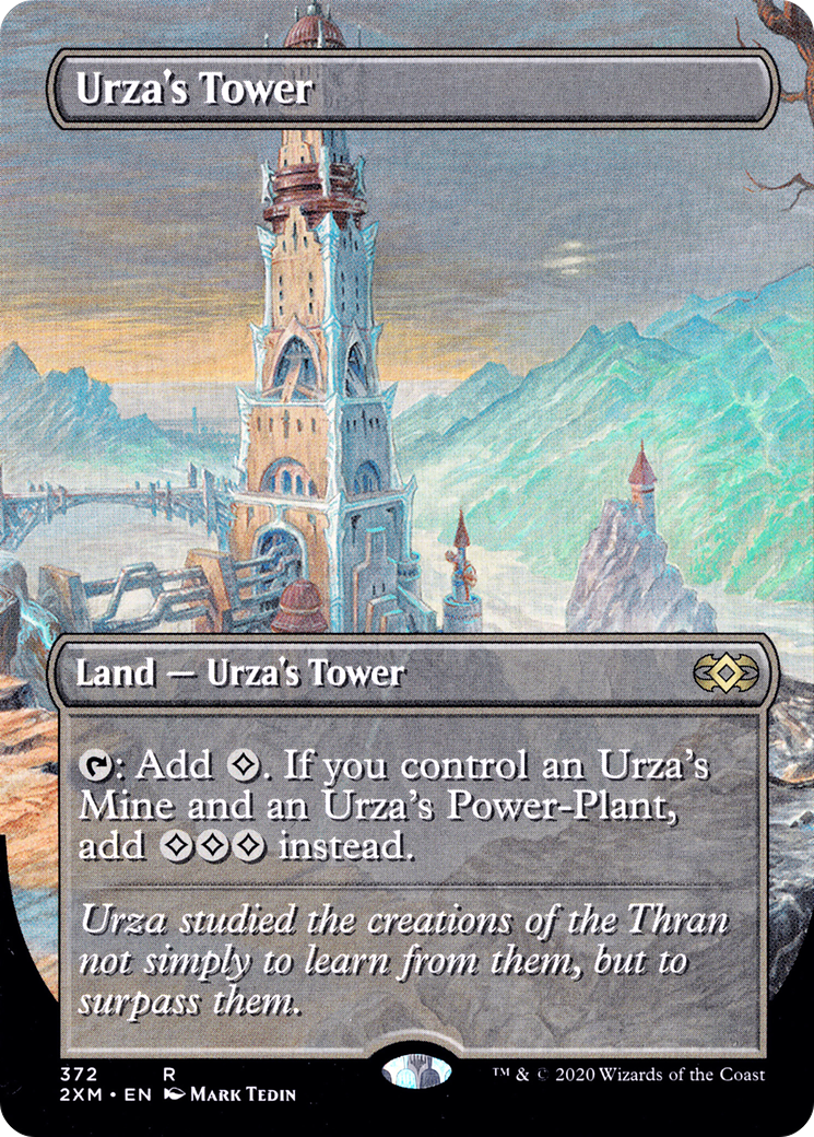 Image of Urza's Tower (Borderless) (2XM-372) - Double Masters (Borderless) Foil