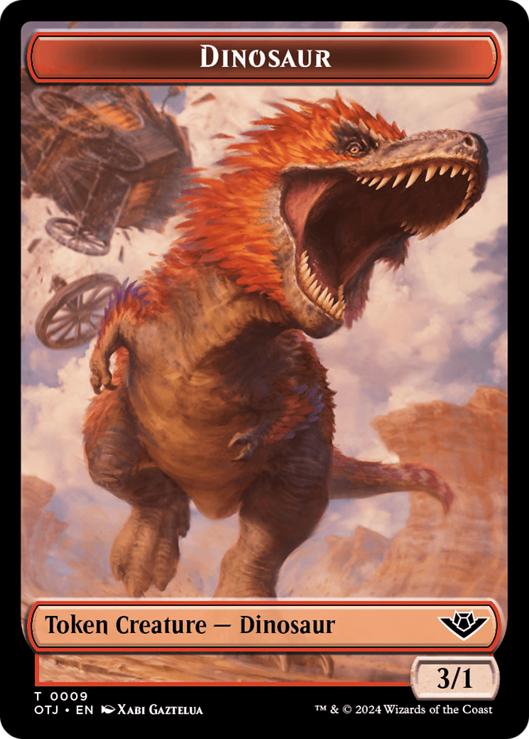 Image of Dinosaur (TOTJ-009) - Outlaws of Thunder Junction Tokens Foil