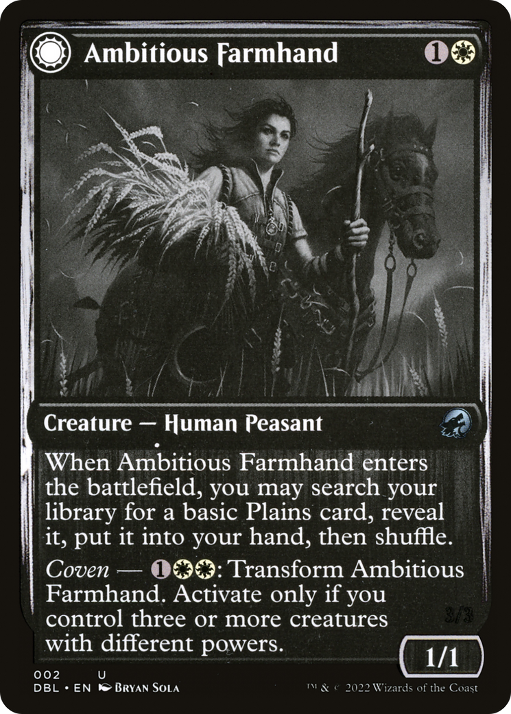 Image of Ambitious Farmhand (DBL-002) - Innistrad: Double Feature: (Double Faced Transform) Foil