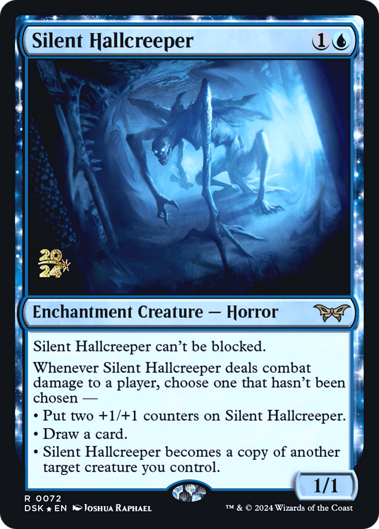 Image of Silent Hallcreeper (PRE-072) - Duskmourn: House of Horror Promos: (enchantment) Foil