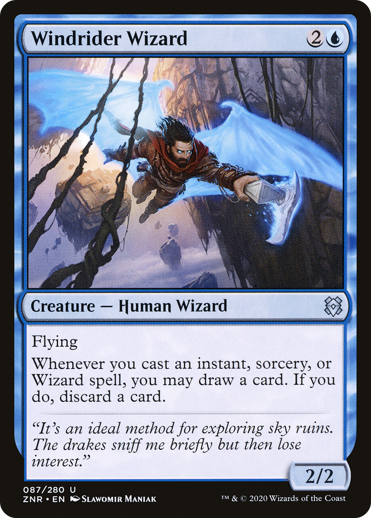 Image of Windrider Wizard (ZNR-087) - Zendikar Rising Foil