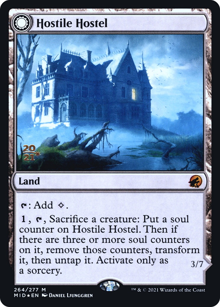 Image of Hostile Hostel (PRE-264) - Innistrad: Midnight Hunt Promos: (Double Faced Transform) Foil