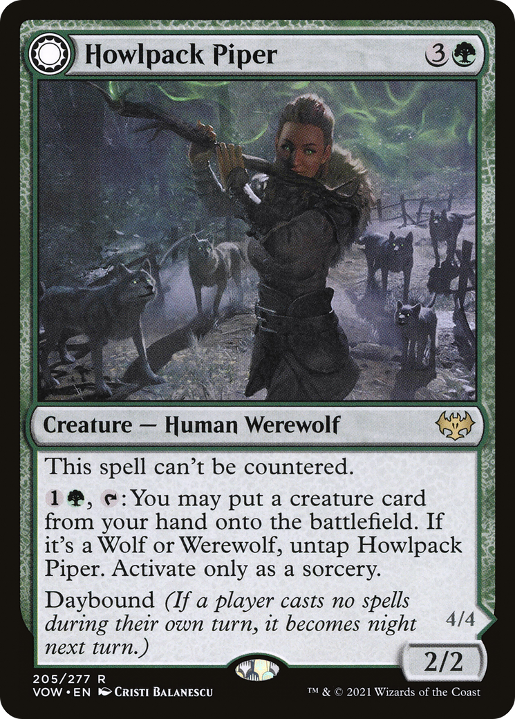 Image of Howlpack Piper (VOW-205) - Innistrad: Crimson Vow: (Double Faced Transform)