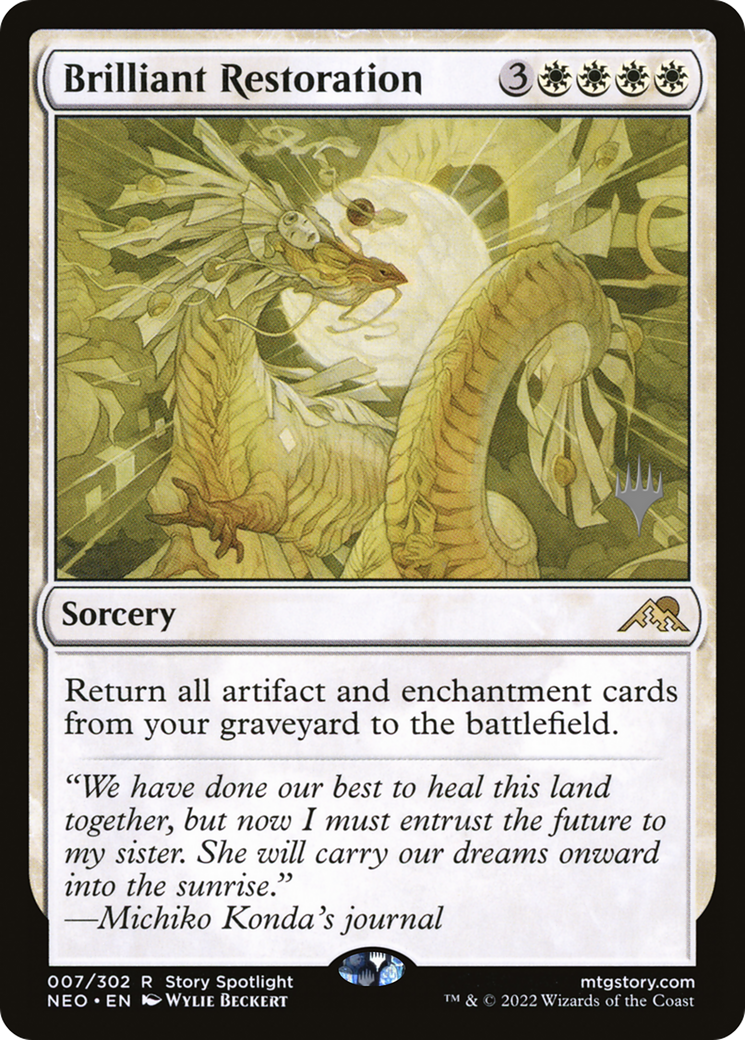 Image of Brilliant Restoration (PPNEO-007) - Kamigawa: Neon Dynasty Promos Foil