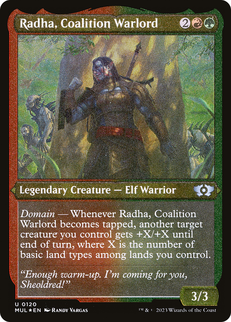 Image of Radha, Coalition Warlord (Foil Etched) (MUL-120) - Multiverse Legends Foil