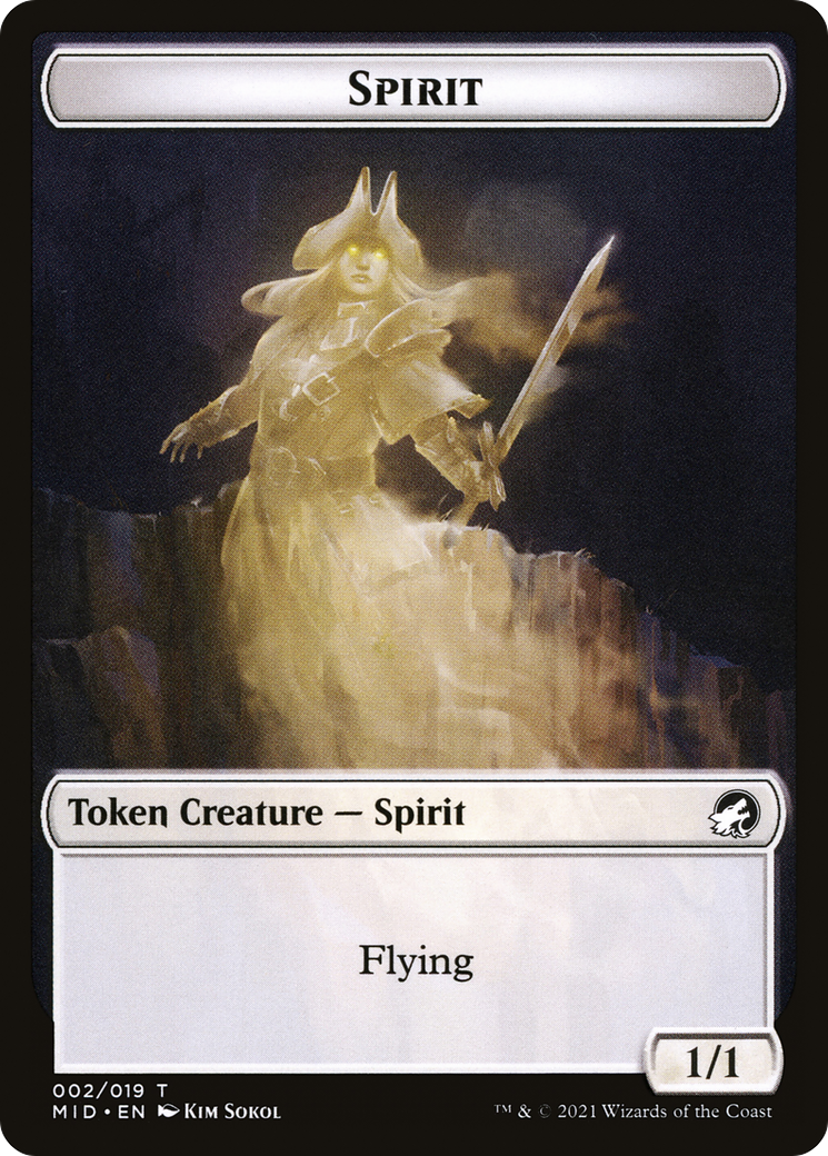 Image of Spirit (TMID-002) - Innistrad: Midnight Hunt Tokens