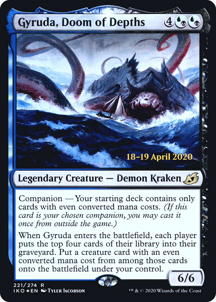 Image of Gyruda, Doom of Depths (PRE-221) - Ikoria: Lair of Behemoths Promos: (companion) Foil