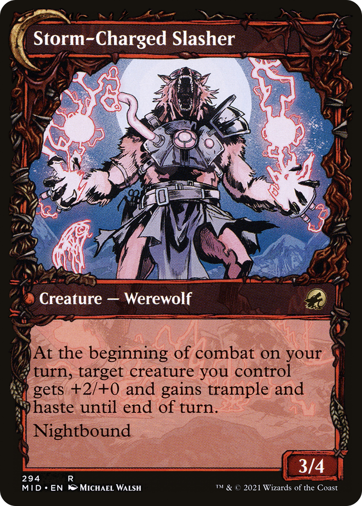 Image of Reckless Stormseeker (Showcase) (MID-294) - Innistrad: Midnight Hunt: (Showcase, Double Faced Transform)