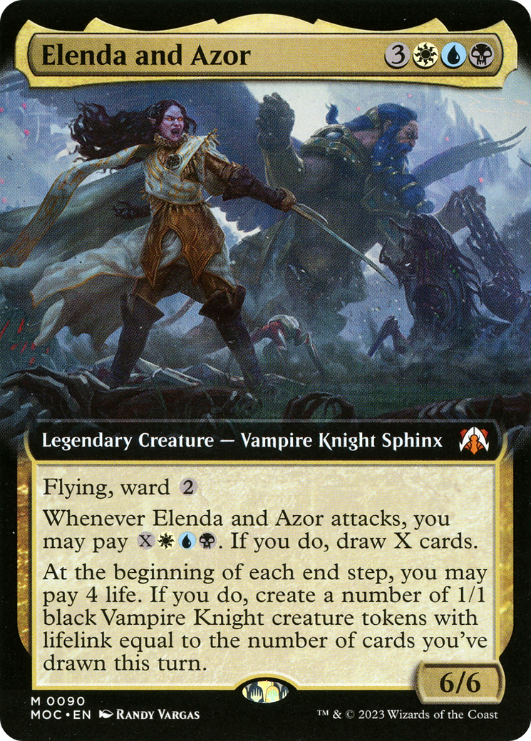 Image of Elenda and Azor (Extended Art) (MOC-090) - March of the Machine Commander: (Extended Art) Foil