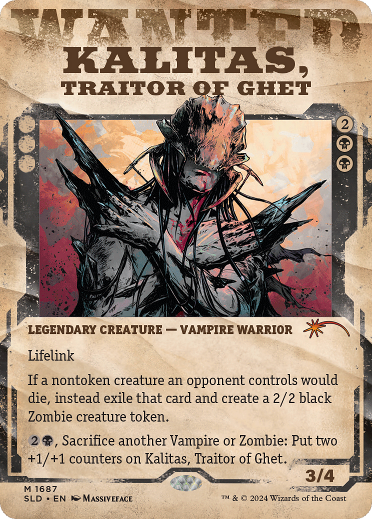 Image of Kalitas, Traitor of Ghet (SLD-1687) - Secret Lair Drop: (Showcase) (Borderless)