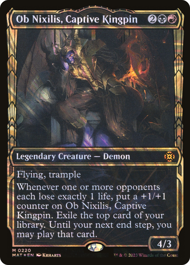 Image of Ob Nixilis, Captive Kingpin (Halo Foil) (MAT-220) - March of the Machine: The Aftermath: (Showcase) Foil