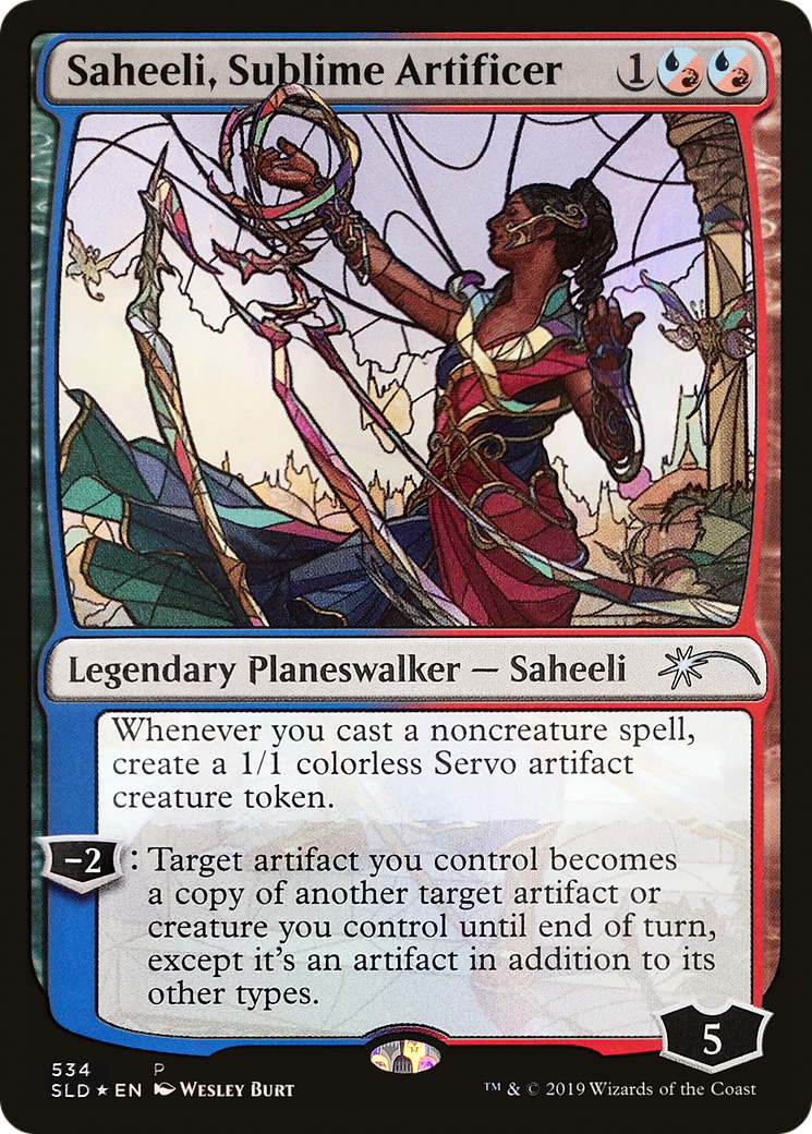 Image of Saheeli, Sublime Artificer (Stained Glass) (SLD-534) - Secret Lair Drop Foil