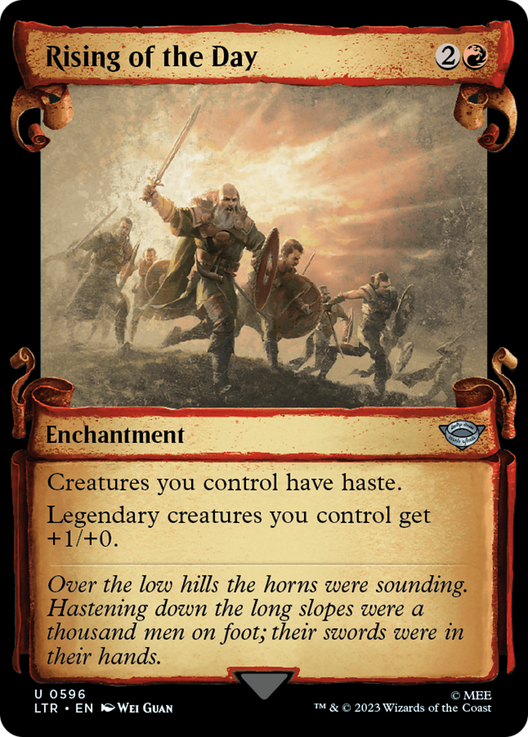 Image of Rising of the Day (Showcase Scrolls) (LTR-596) - The Lord of the Rings: Tales of Middle-earth: (Showcase) Foil
