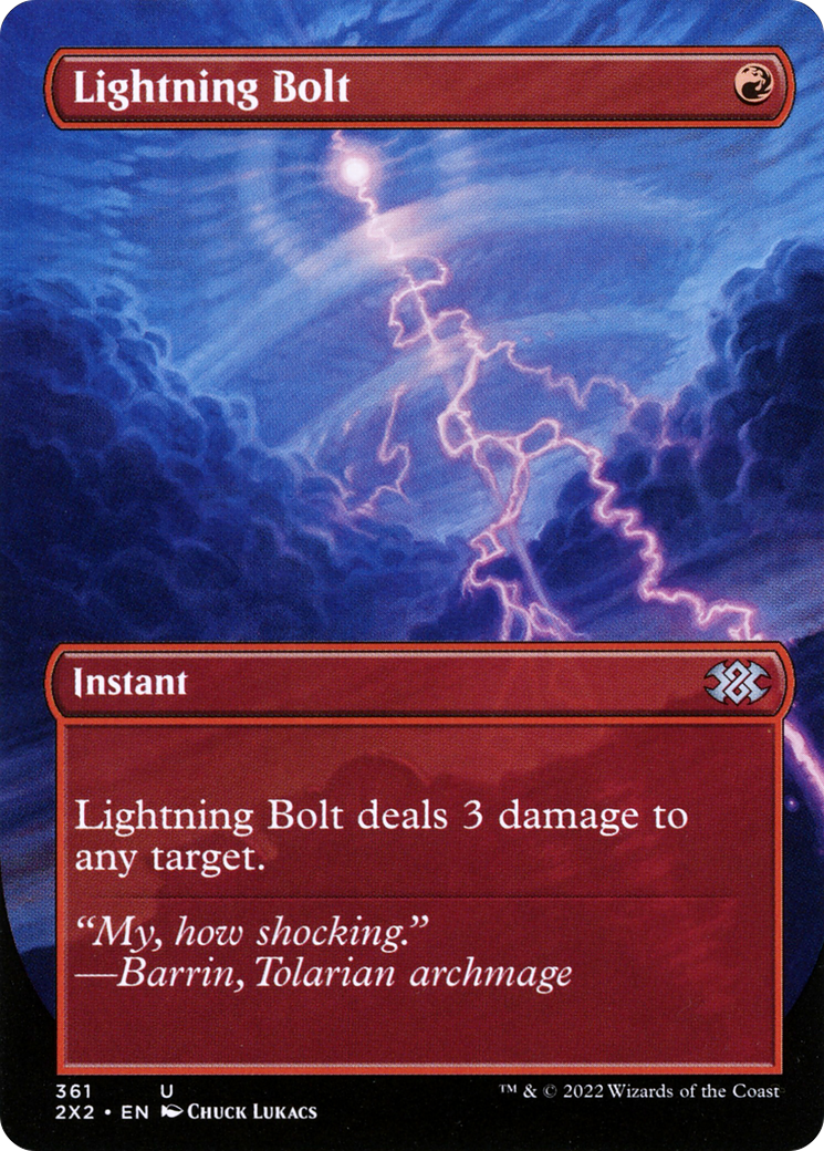 Image of Lightning Bolt (Borderless) (2X2-361) - Double Masters 2022 (Borderless)