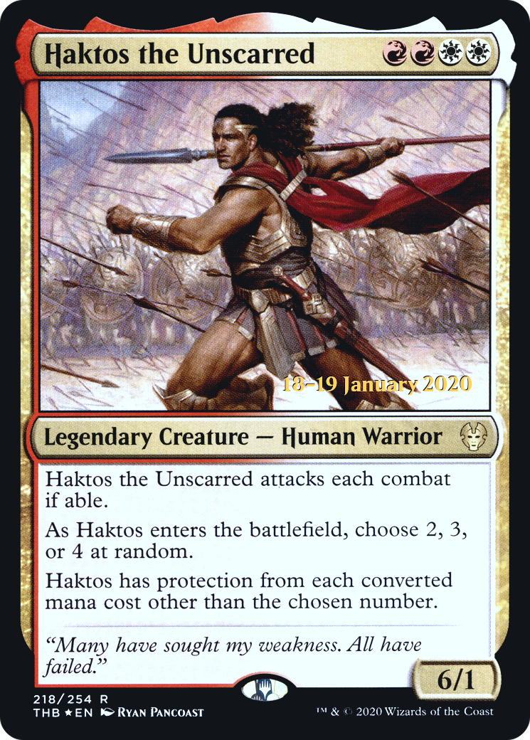 Image of Haktos the Unscarred (PRE-218S) - Theros Beyond Death Promos Foil
