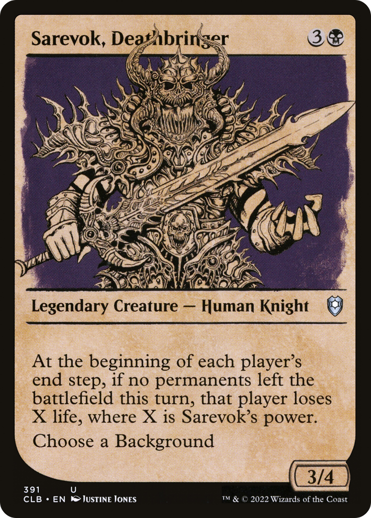 Image of Sarevok, Deathbringer (Showcase) (CLB-391) - Commander Legends: Battle for Baldur's Gate: (Showcase) Foil