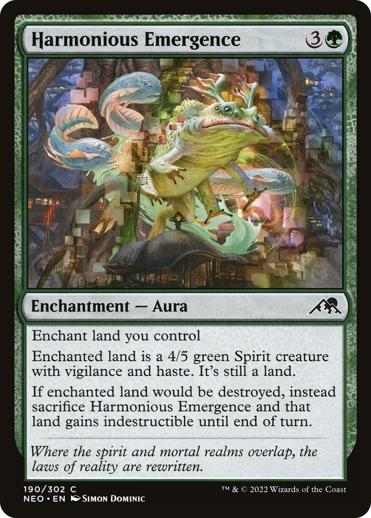 Image of Harmonious Emergence (NEO-190) - Kamigawa: Neon Dynasty Foil