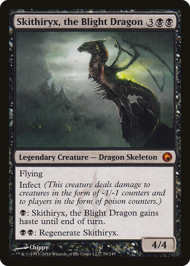 Image of Skithiryx, the Blight Dragon (SOM-079) - Scars of Mirrodin Foil