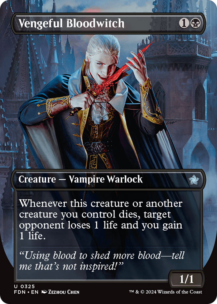 Image of Vengeful Bloodwitch (Borderless) (FDN-325) - Foundations (Borderless) Foil