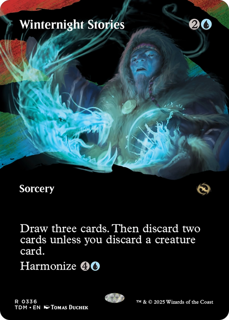 Image of Winternight Stories (Borderless) (TDM-336) - Tarkir: Dragonstorm: (Showcase) (Borderless) Foil