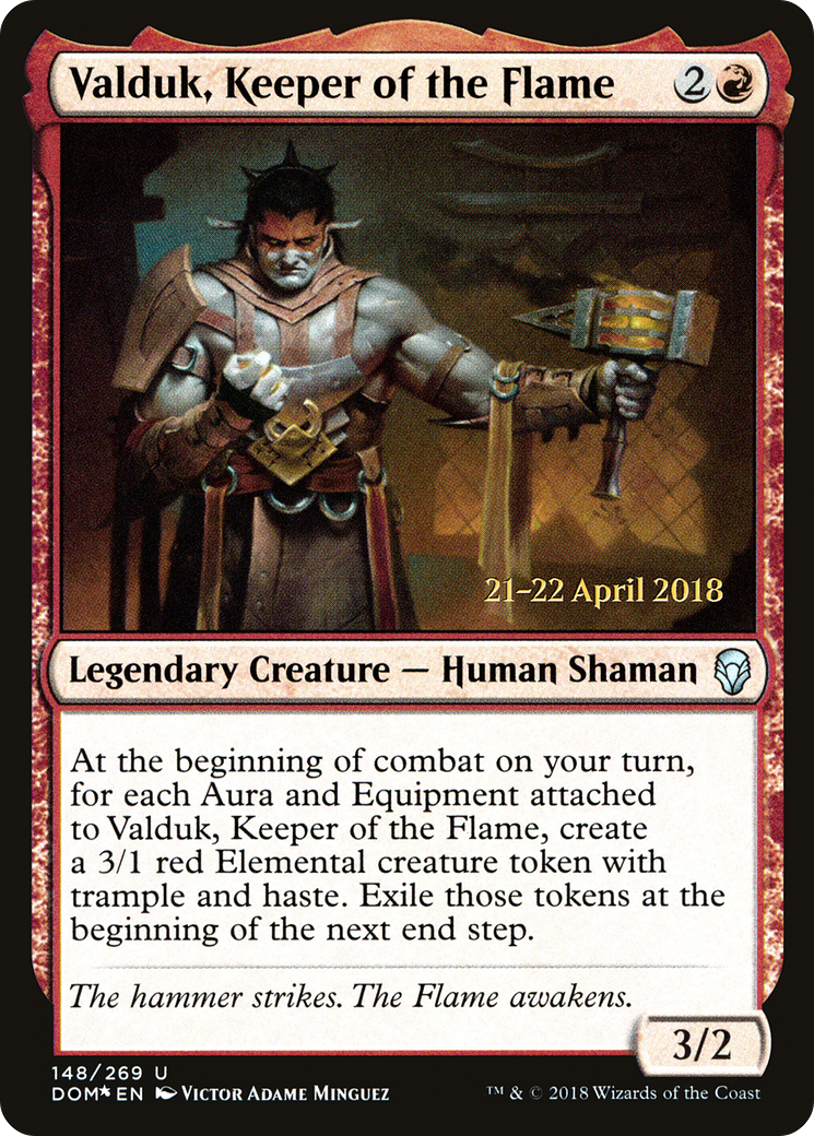 Image of Valduk, Keeper of the Flame (PRE-148) - Dominaria Promos Foil