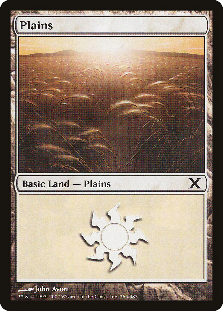 Image of Plains (365) (10E-365) - Tenth Edition Foil