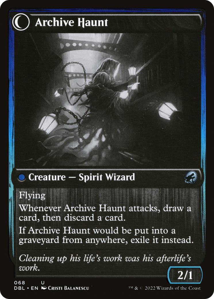 Image of Overwhelmed Archivist (DBL-068) - Innistrad: Double Feature: (Double Faced Transform) Foil