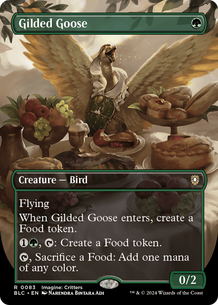 Image of Gilded Goose (Borderless) (BLC-083) - Bloomburrow Commander (Borderless)