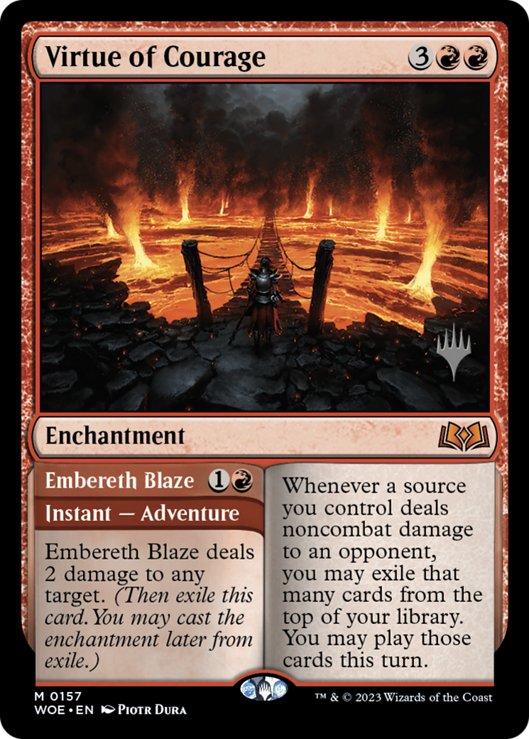 Image of Virtue of Courage (PPWOE-157) - Wilds of Eldraine Promos Foil