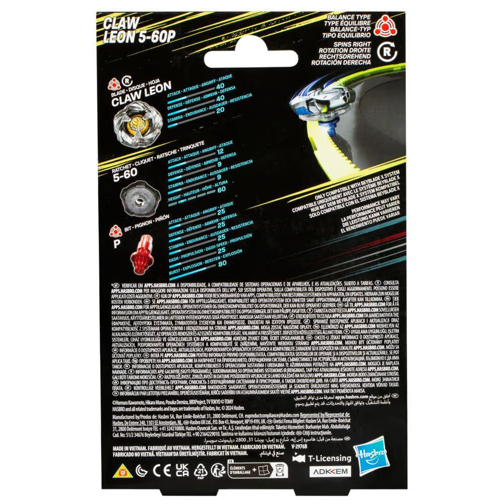Image of Hasbro Beyblade X Claw Leon 5-60P Starter Pack Set