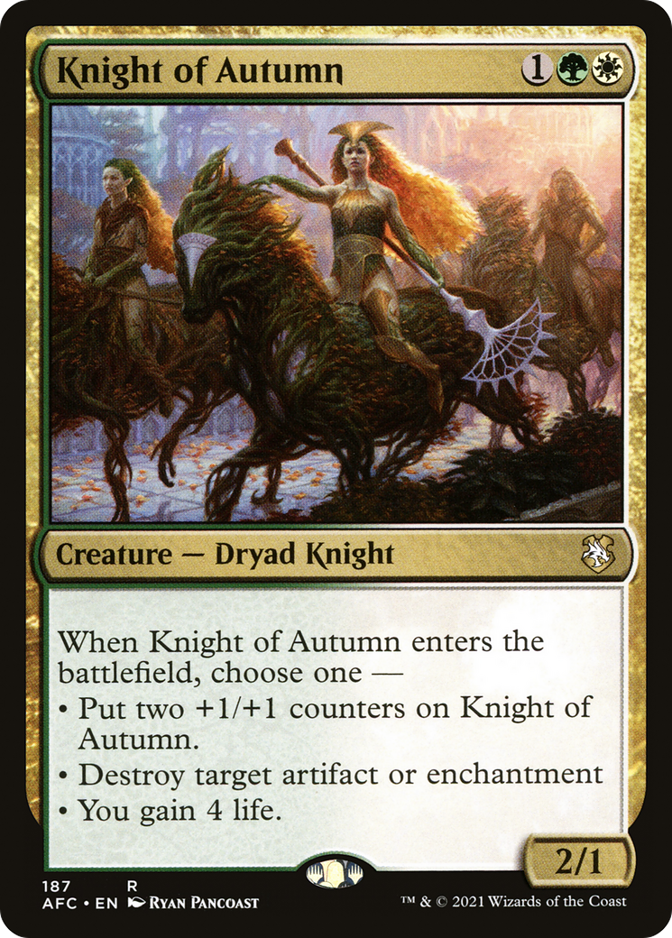 Image of Knight of Autumn (AFC-187) - Forgotten Realms Commander
