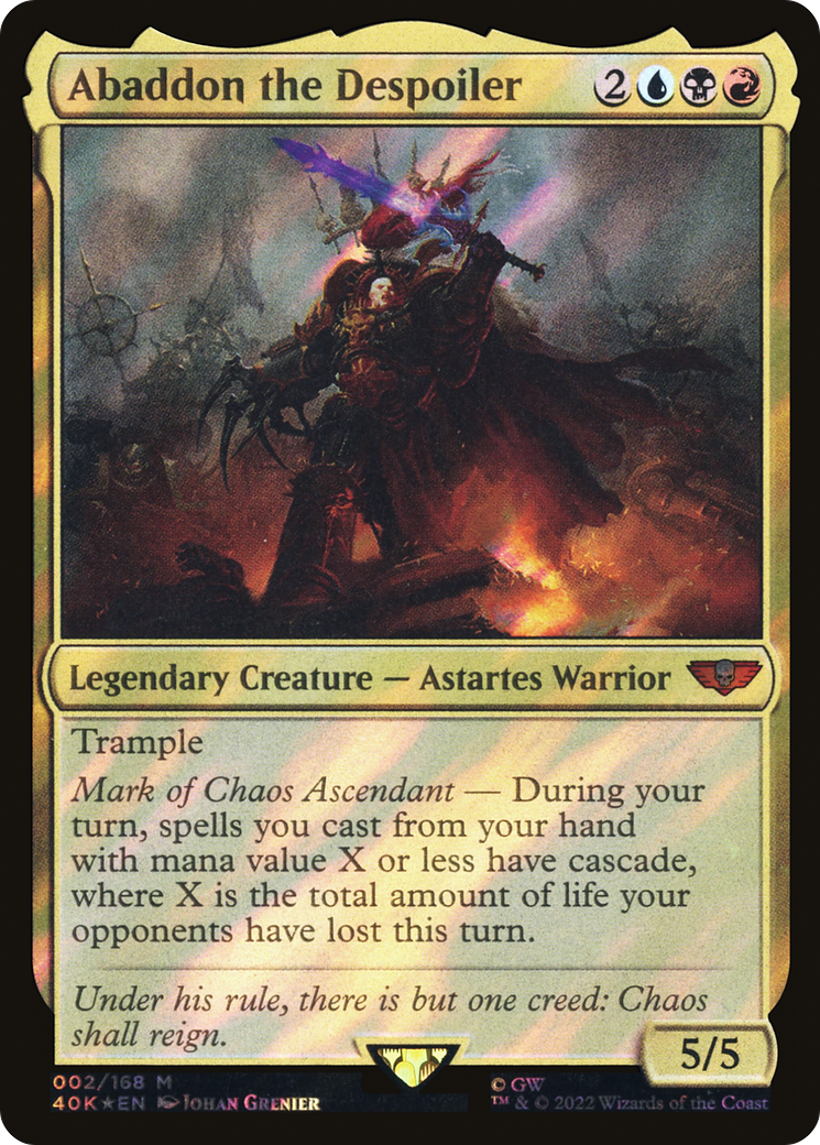 Image of Abaddon the Despoiler (Surge Foil) (40K-002) - Warhammer 40,000 Commander Foil