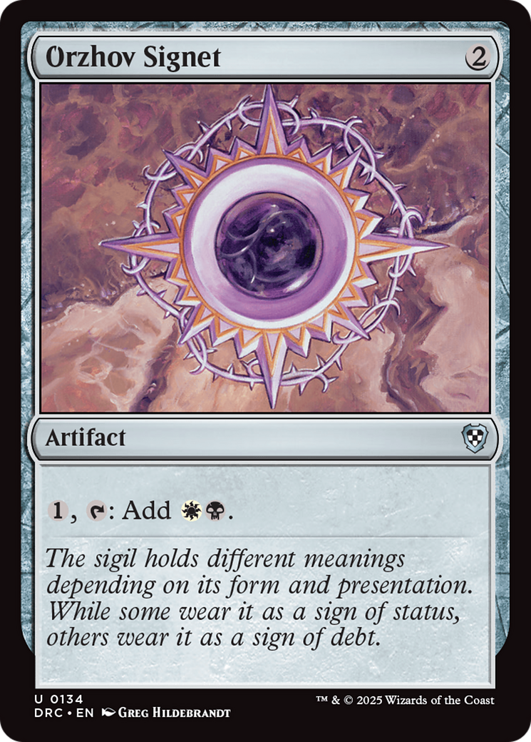 Image of Orzhov Signet (DRC-134) - Commander: Aetherdrift