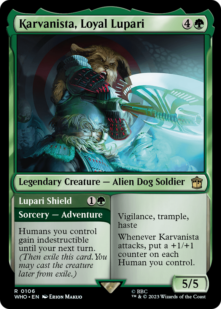 Image of Karvanista, Loyal Lupari (WHO-106) - Doctor Who Foil