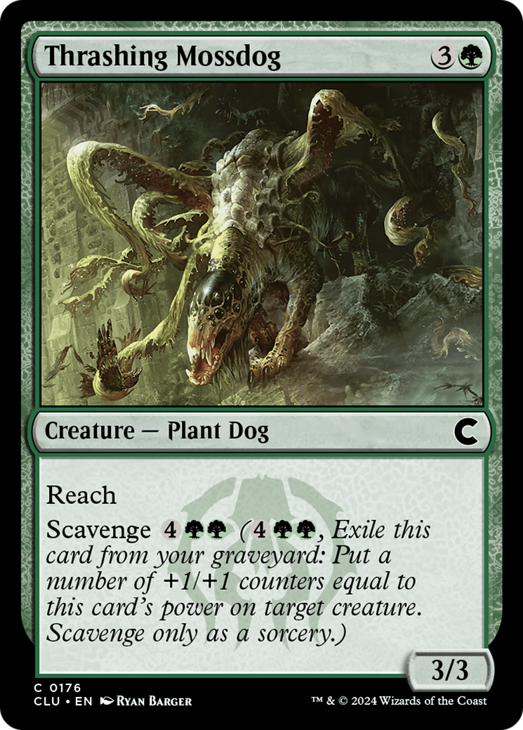 Image of Thrashing Mossdog (CLU-176) - Ravnica: Clue Edition