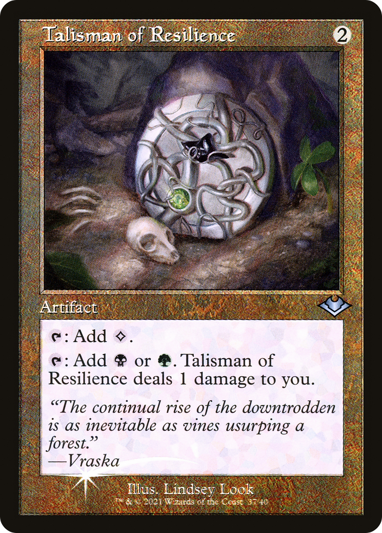 Image of Talisman of Resilience (Retro Frame) (MH1-037) - Modern Horizons 1 Timeshifts Etched Foil