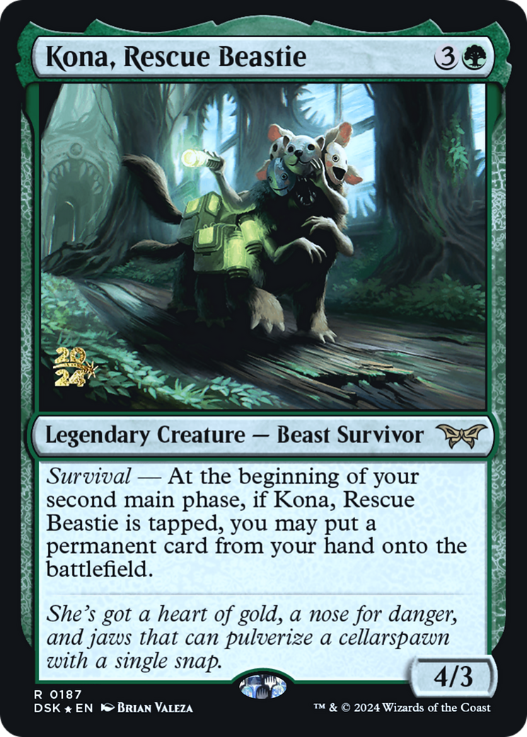 Image of Kona, Rescue Beastie (0187) (PRE-187) - Duskmourn: House of Horror Promos Foil