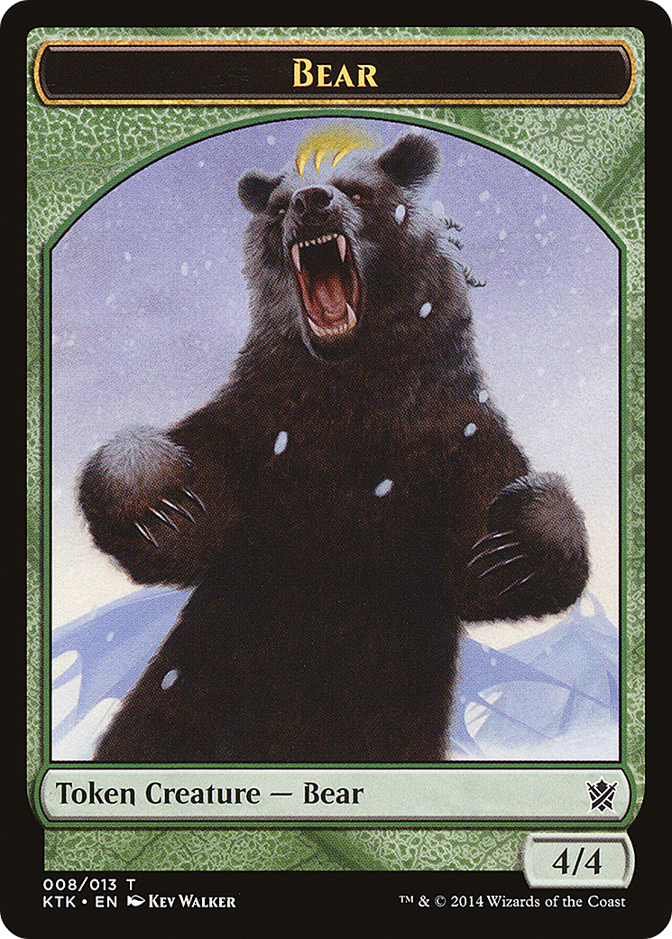 Image of Bear Token (KTK-008) - Khans of Tarkir Tokens