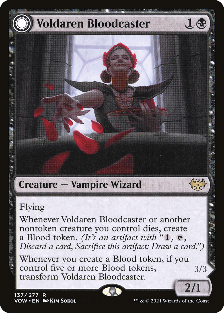 Image of Voldaren Bloodcaster (VOW-137) - Innistrad: Crimson Vow: (Double Faced Transform) Foil