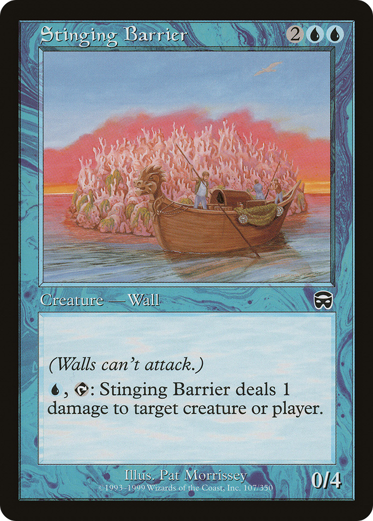 Image of Stinging Barrier (MMQ-107) - Mercadian Masques Foil