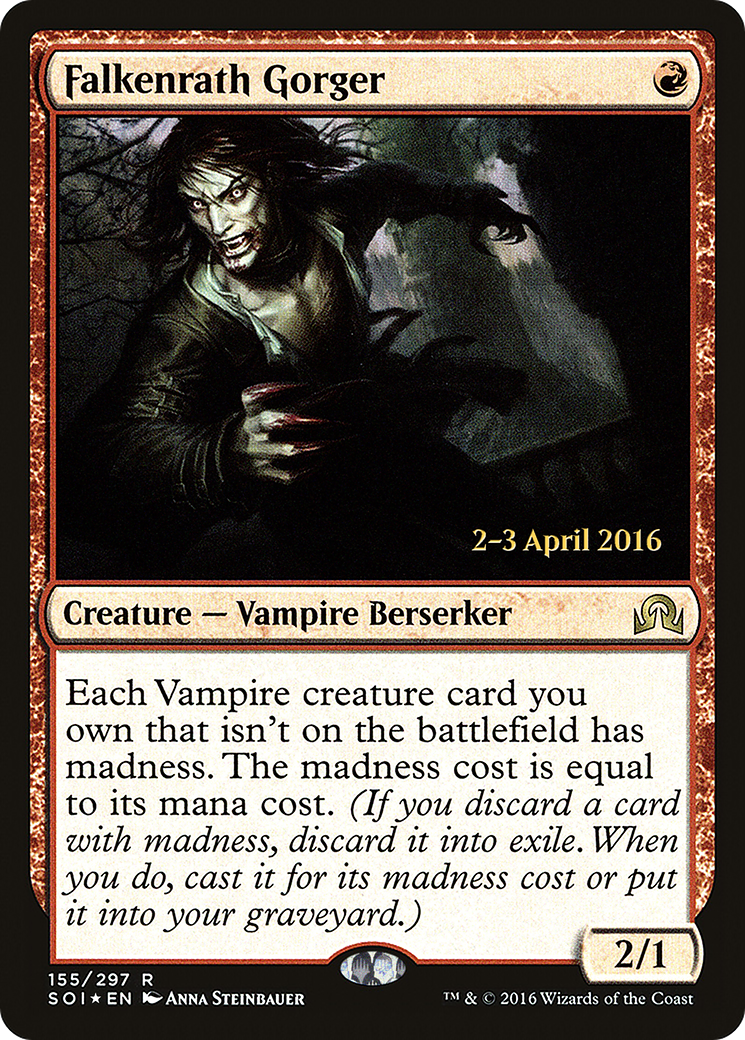 Image of Falkenrath Gorger (PRE-155) - Shadows over Innistrad Promos Foil