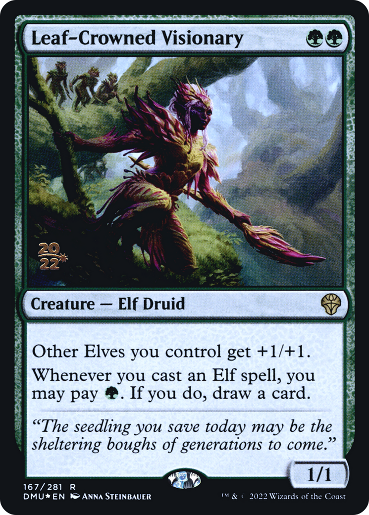 Image of Leaf-Crowned Visionary (PRE-167) - Dominaria United Promos Foil