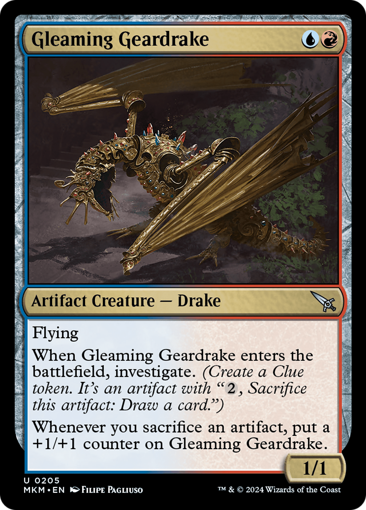 Image of Gleaming Geardrake (MKM-205) - Murders at Karlov Manor Foil
