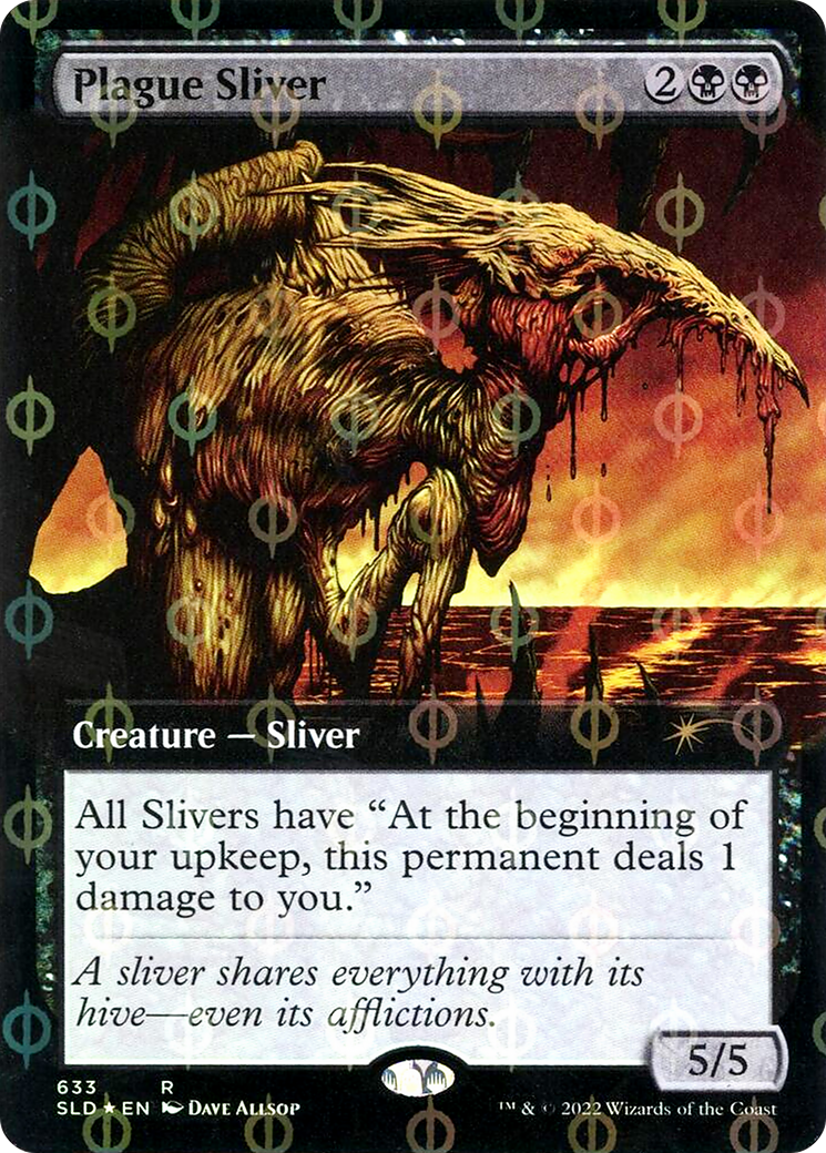 Image of Plague Sliver (Extended Art) (Step-and-Compleat Foil) (SLD-633) - Secret Lair Drop: (Extended Art) Foil