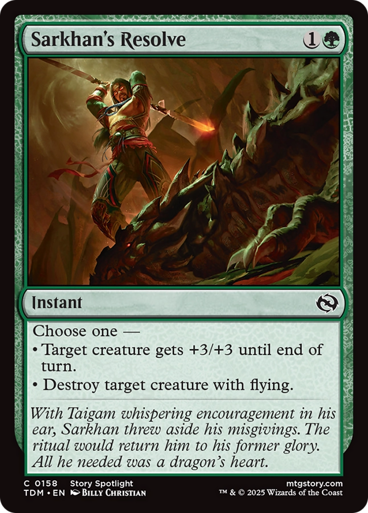 Image of Sarkhan's Resolve (TDM-158) - Tarkir: Dragonstorm Foil