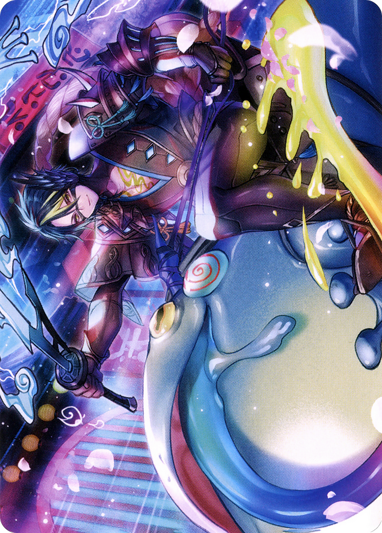 Image of Tatsunari, Toad Rider // Tatsunari, Toad Rider (ANEO-060) - Neon Dynasty Art Series (Borderless) Foil