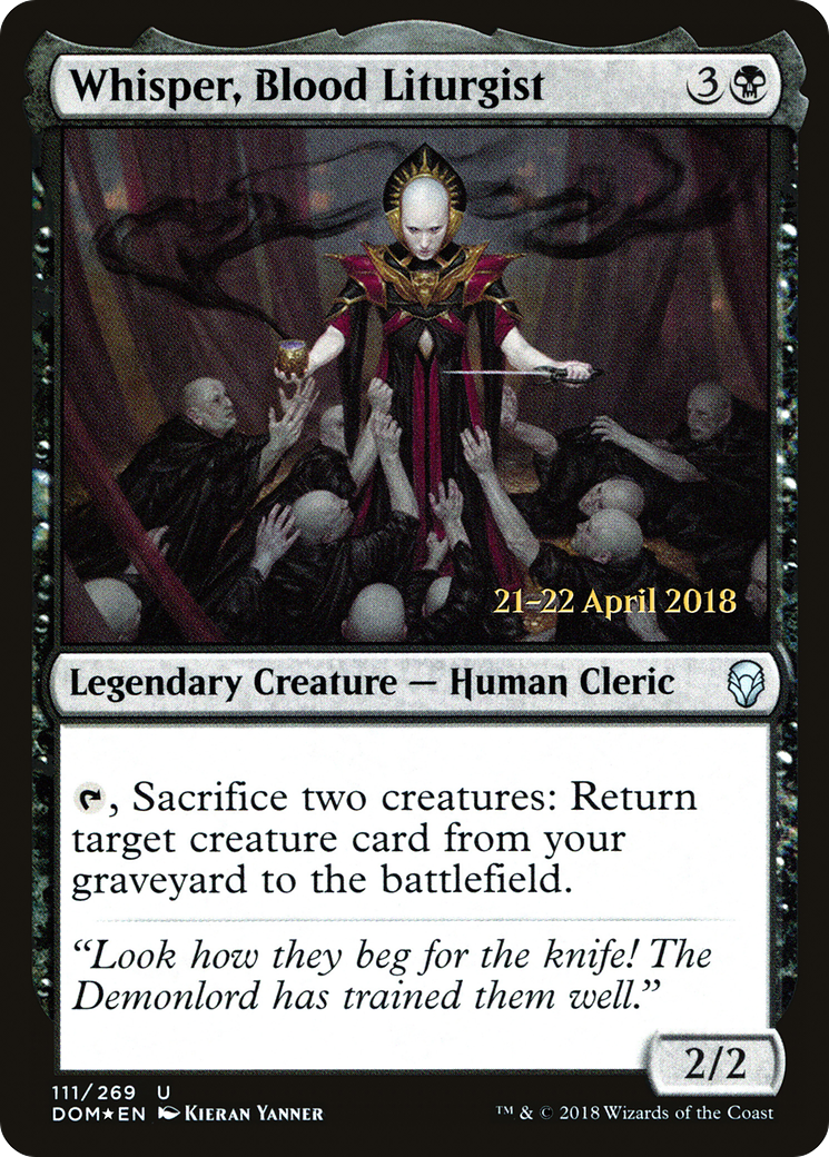 Image of Whisper, Blood Liturgist (PRE-111) - Dominaria Promos Foil