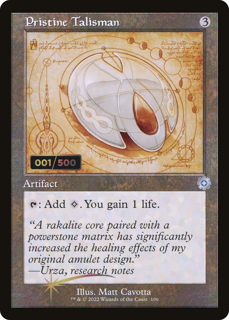 Image of Pristine Talisman (Schematic) (Serial Numbered) (BRR-106) - The Brothers' War Retro Artifacts Foil