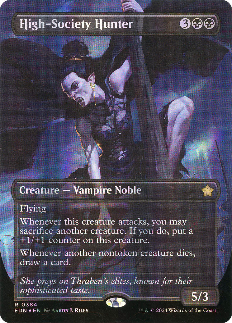 Image of High-Society Hunter (Borderless) (Mana Foil) (FDN-384) - Foundations (Borderless) Foil